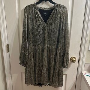 COPY - MSK Black & Gold Floral Long-Sleeved Mini Dress🌸